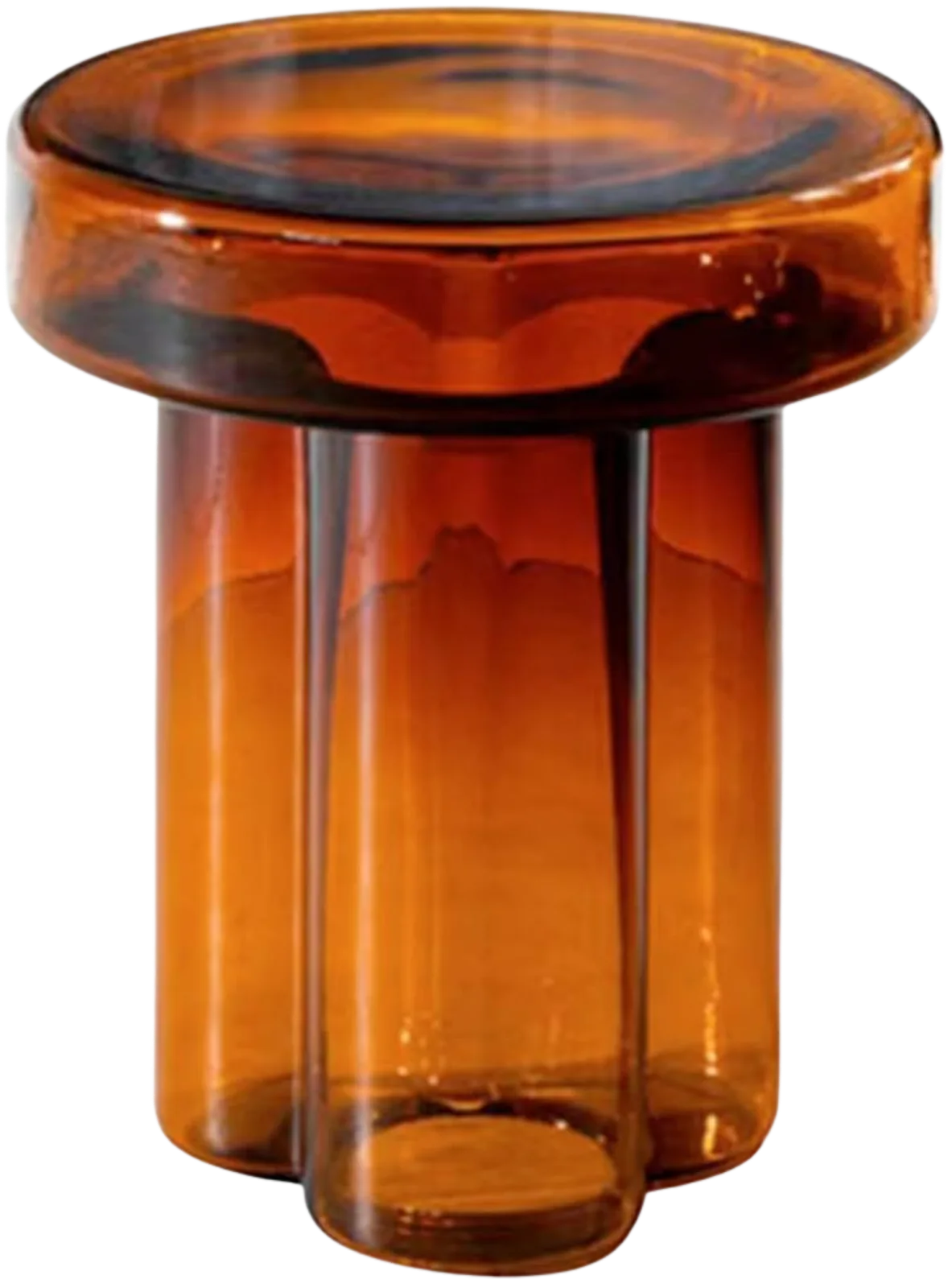 Amber Glass Sculpted Side Table