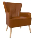 Berk Camel Modern Wingback Chair