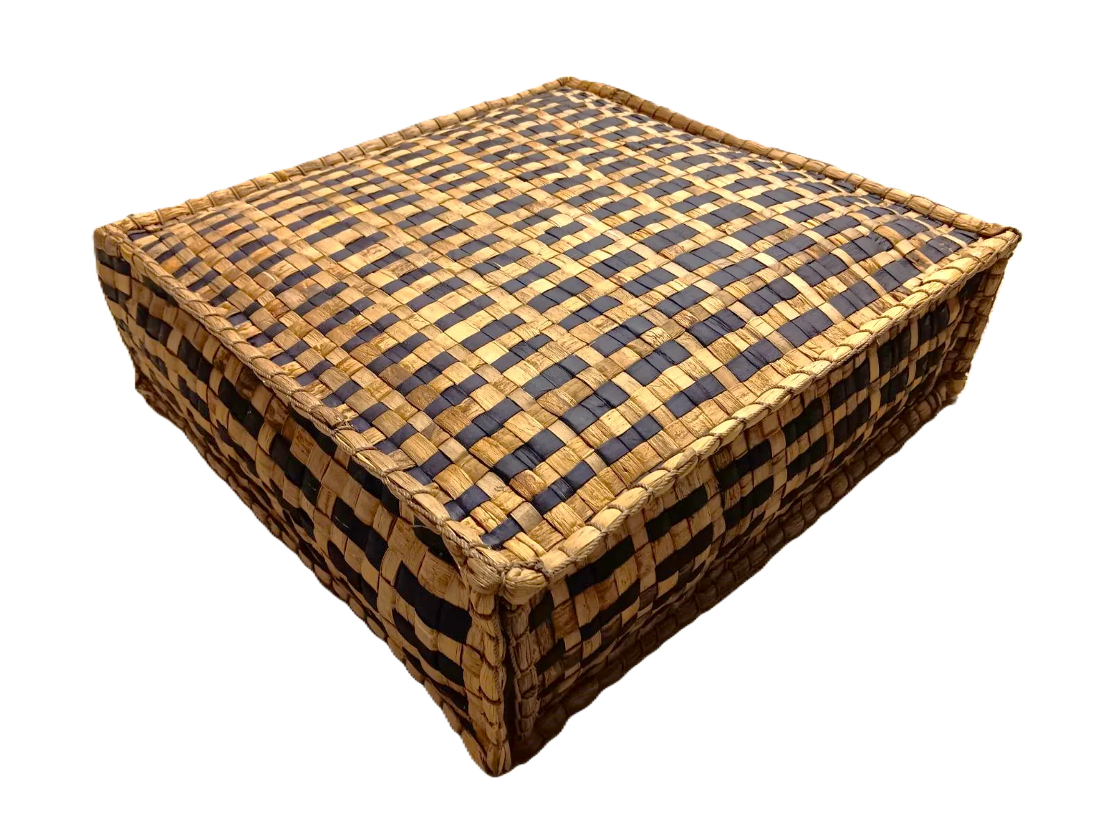 Black & Natural Basin Square Floor Cushion