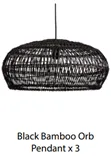 Black Bamboo Orb Pendant