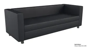 Black Leather Club Sofa
