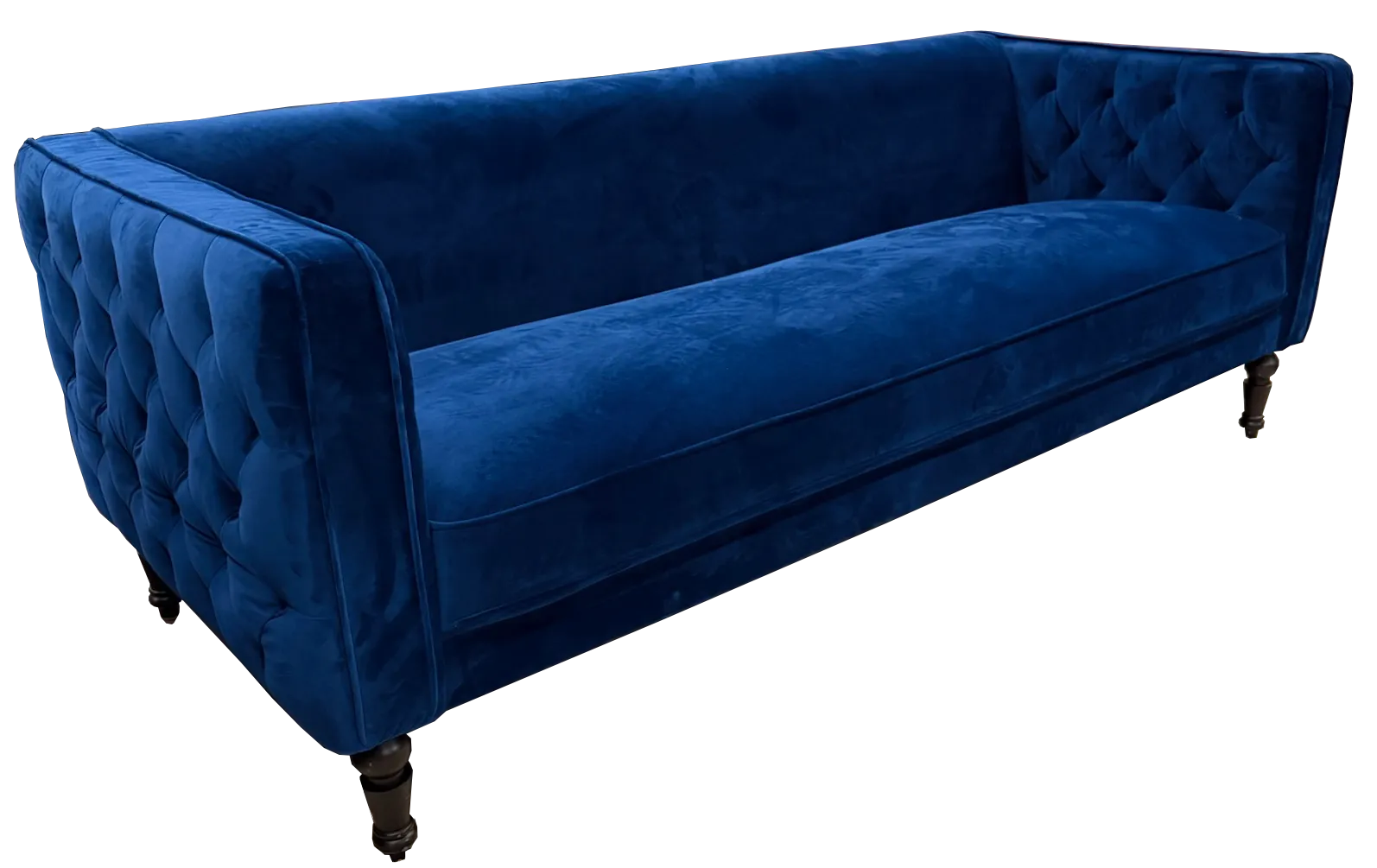 Blaire Blue Velvet Tufted Club Sofa
