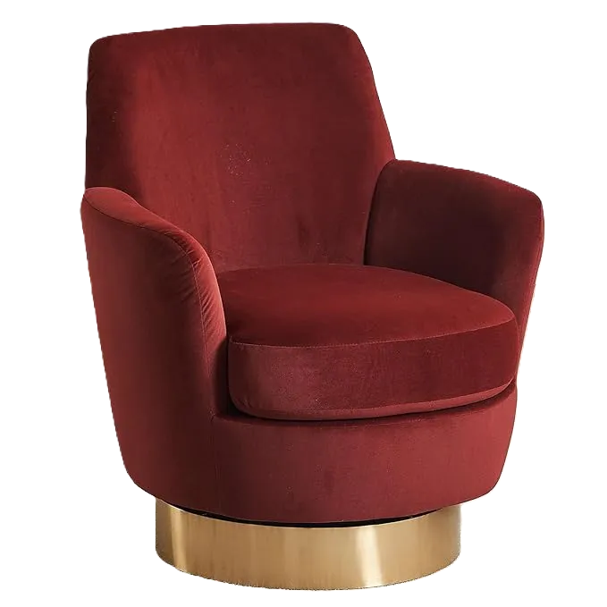 Burgundy Barrel Chair