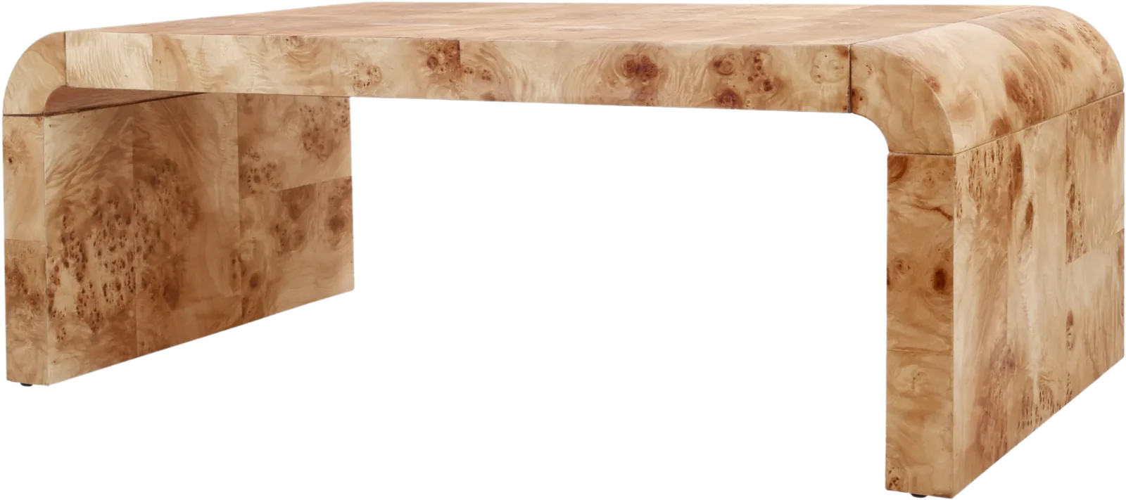Burl Wood Waterfall Coffee Table