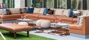 Camel and Tweed Sectional