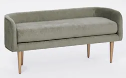 Celine Grey Chenille Bench