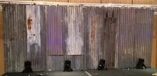 Corrugated Tin Stage Backdrop