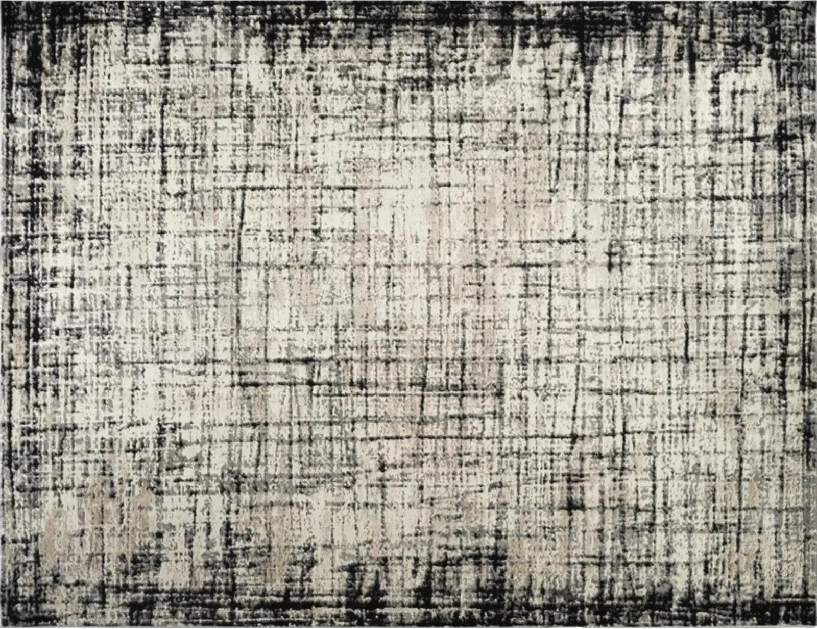 Creme and Black Crosshatch Rug