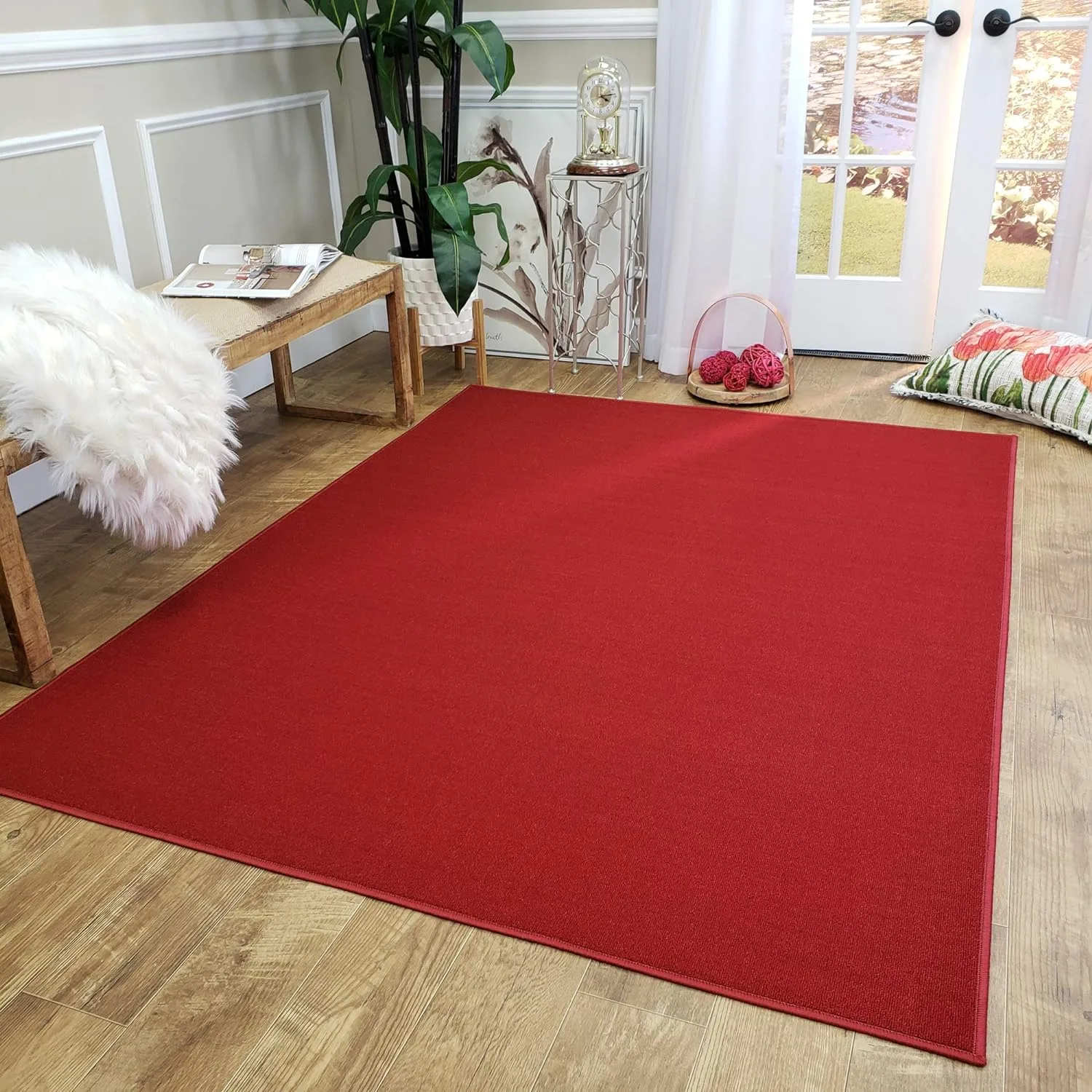 Deep Red Bound Rug