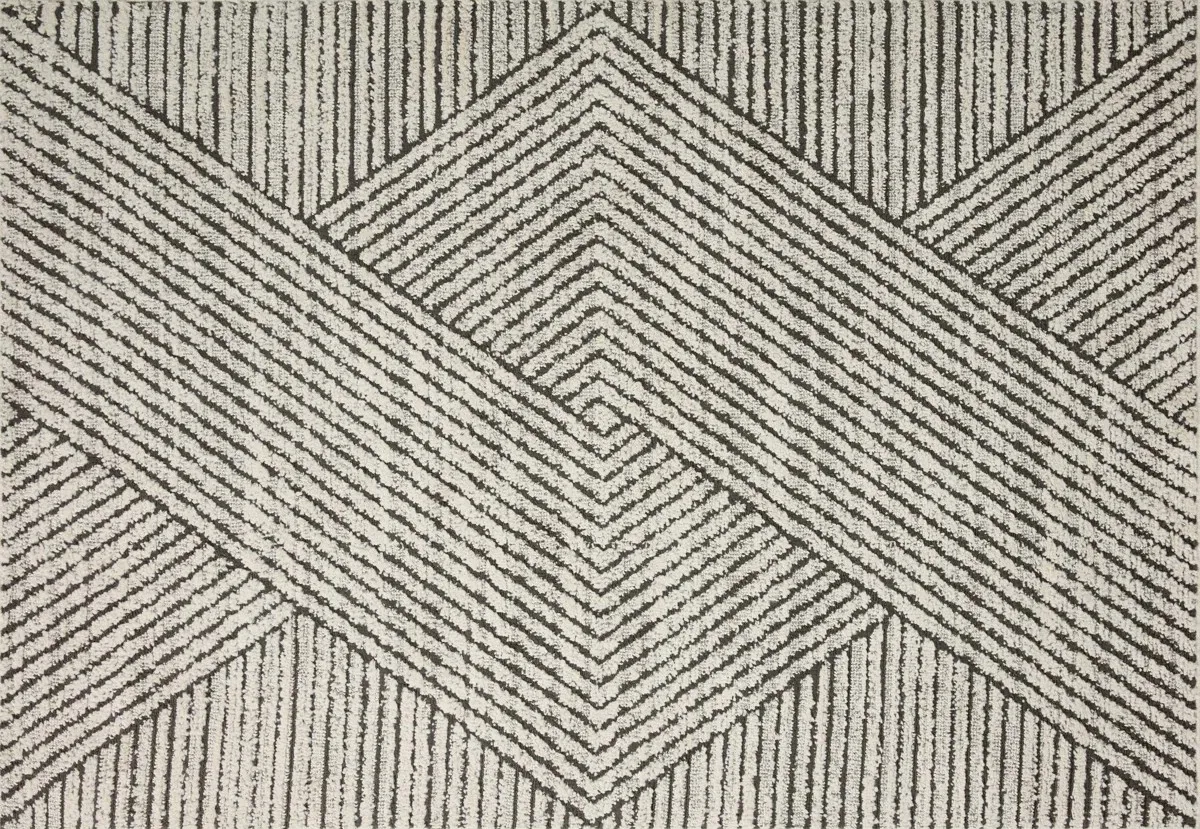 Ebony and Ivory Diamond Striped Rug
