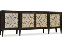 Espresso and Gold Mirrored Sideboard