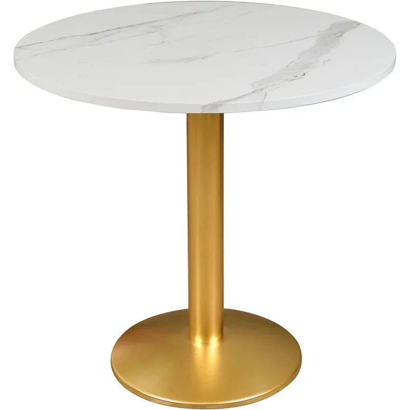 Faux Marble & Gold Bistro Table