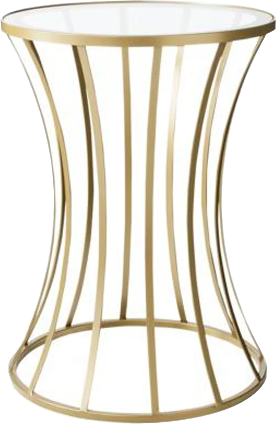 Gold Hourglass End Table