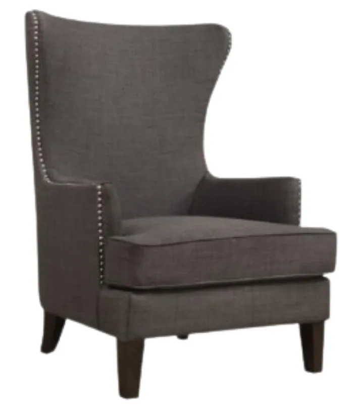 Grey Modern Wingback Chair