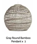 Grey Round Bamboo Pendant