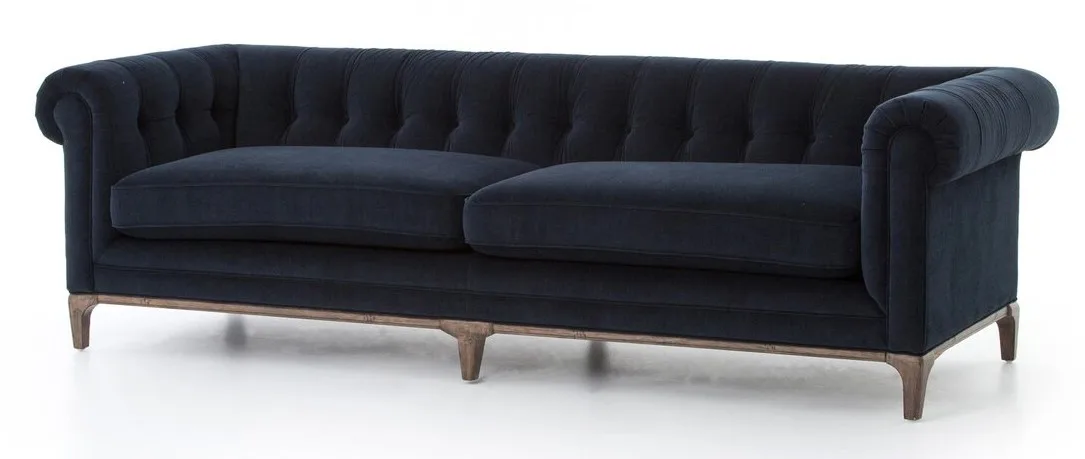 Griffon Navy Tufted Chenille Sofa