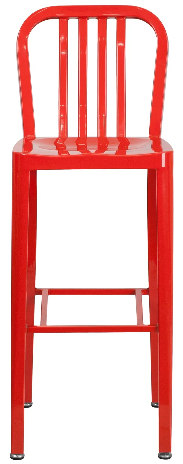 High Red Metal Bar Stool