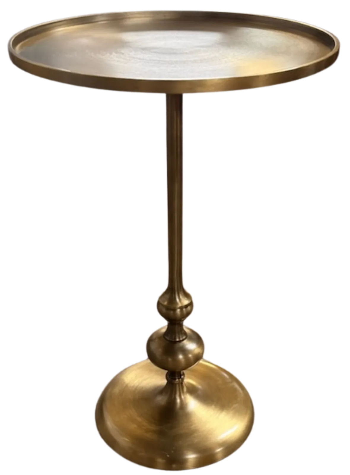 London Brass Pedestal End Table