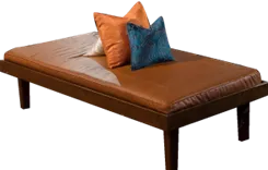 Mid Century Bench - Linen or Leather Seat Option