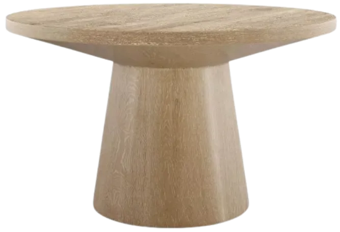 Oak Round Pedestal Coffee Table