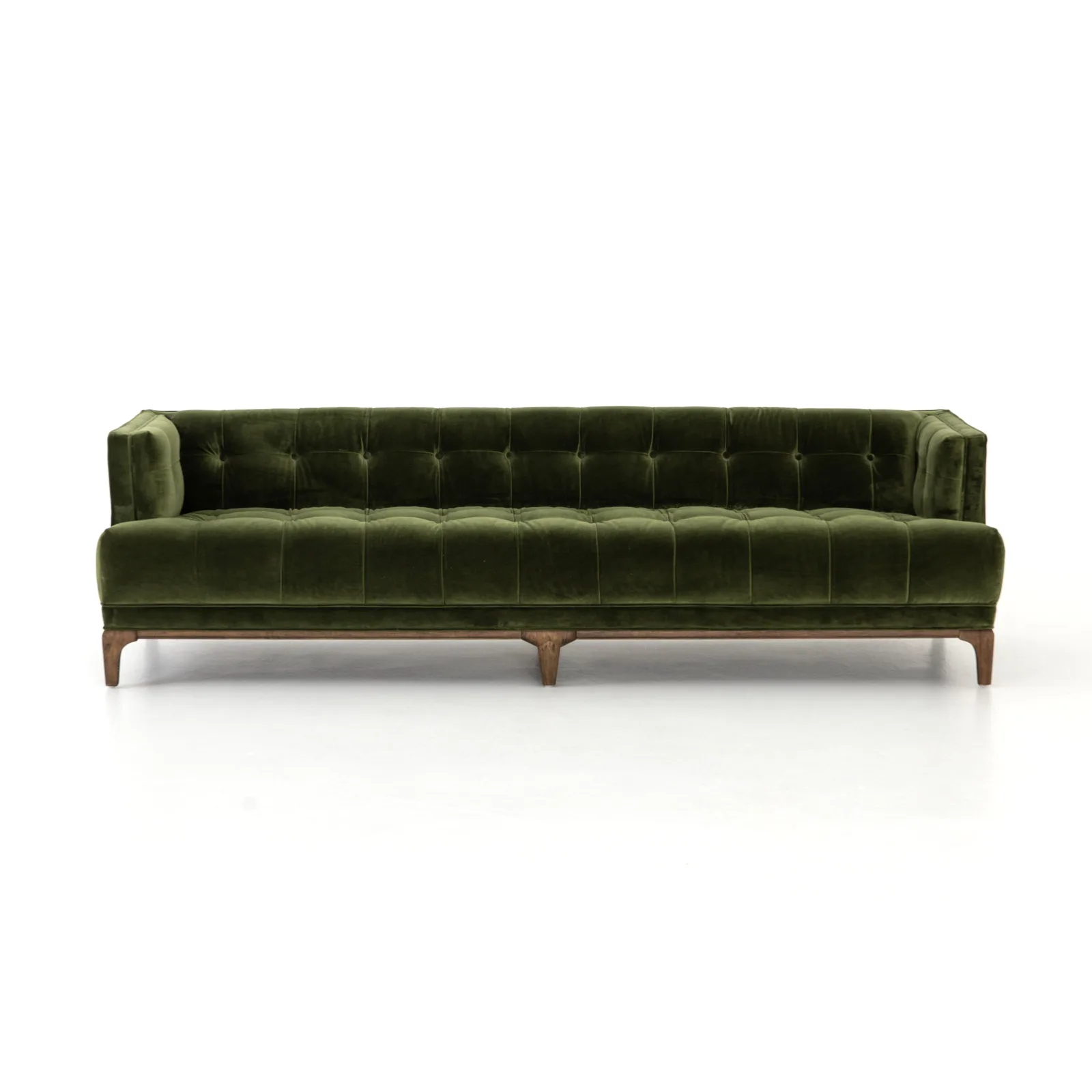 Olive Velvet Tufted Sofa