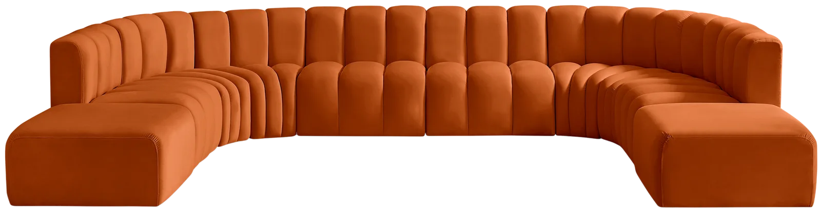 Orange Velvet Sectional