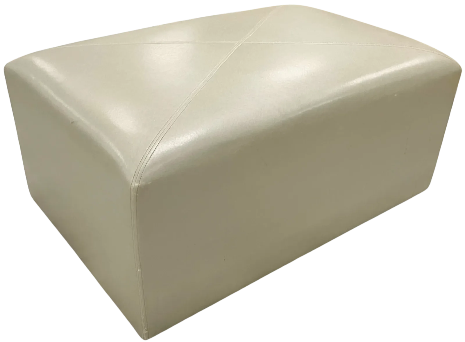 Oyster Leather Rectangular Ottomans