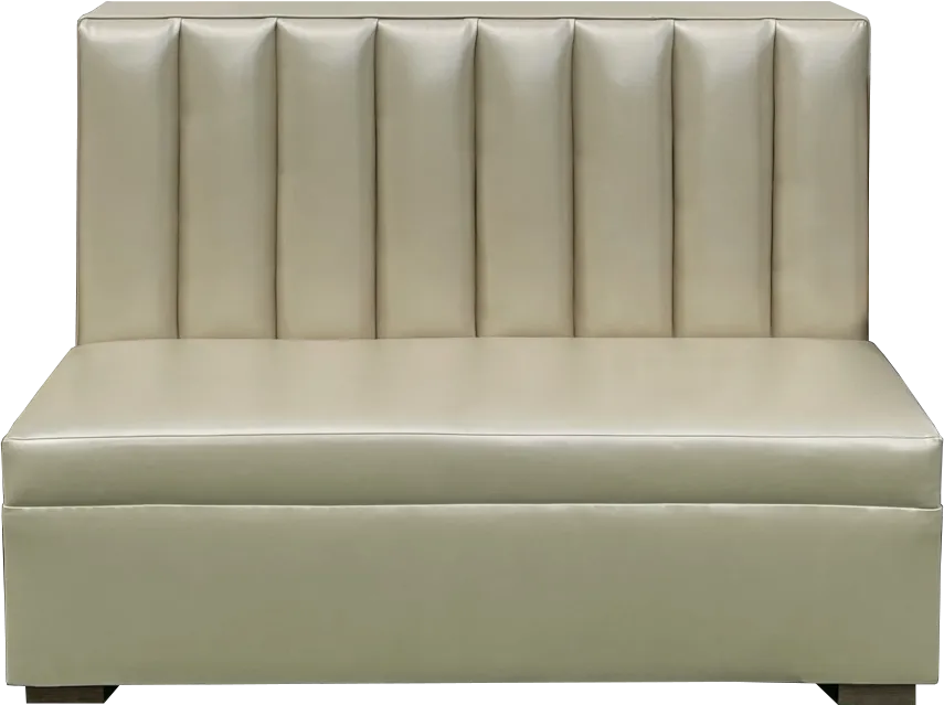 Pearl Leather Channel Banquette - 4'