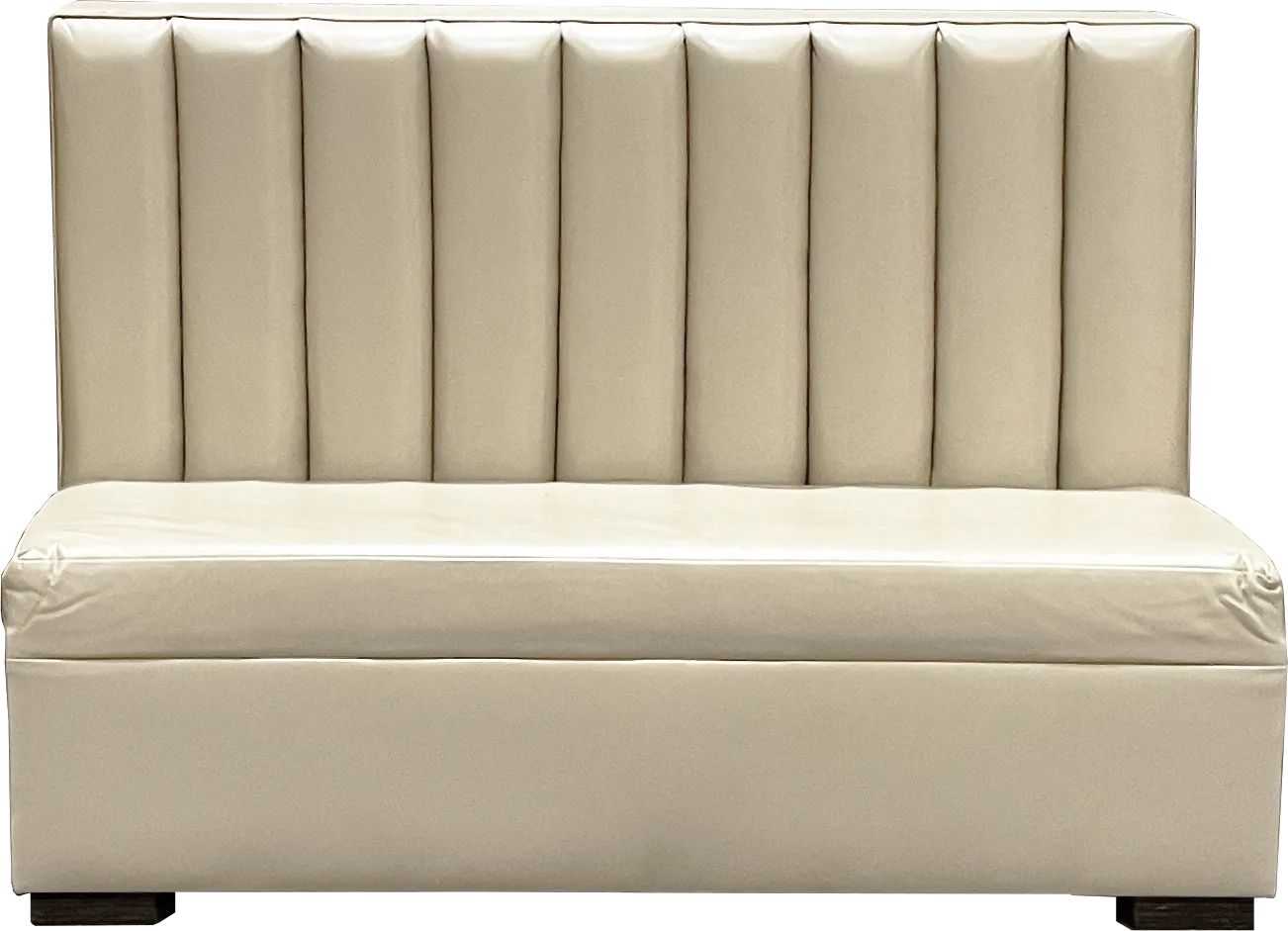 Pearl Leather Channel Banquette - 5'