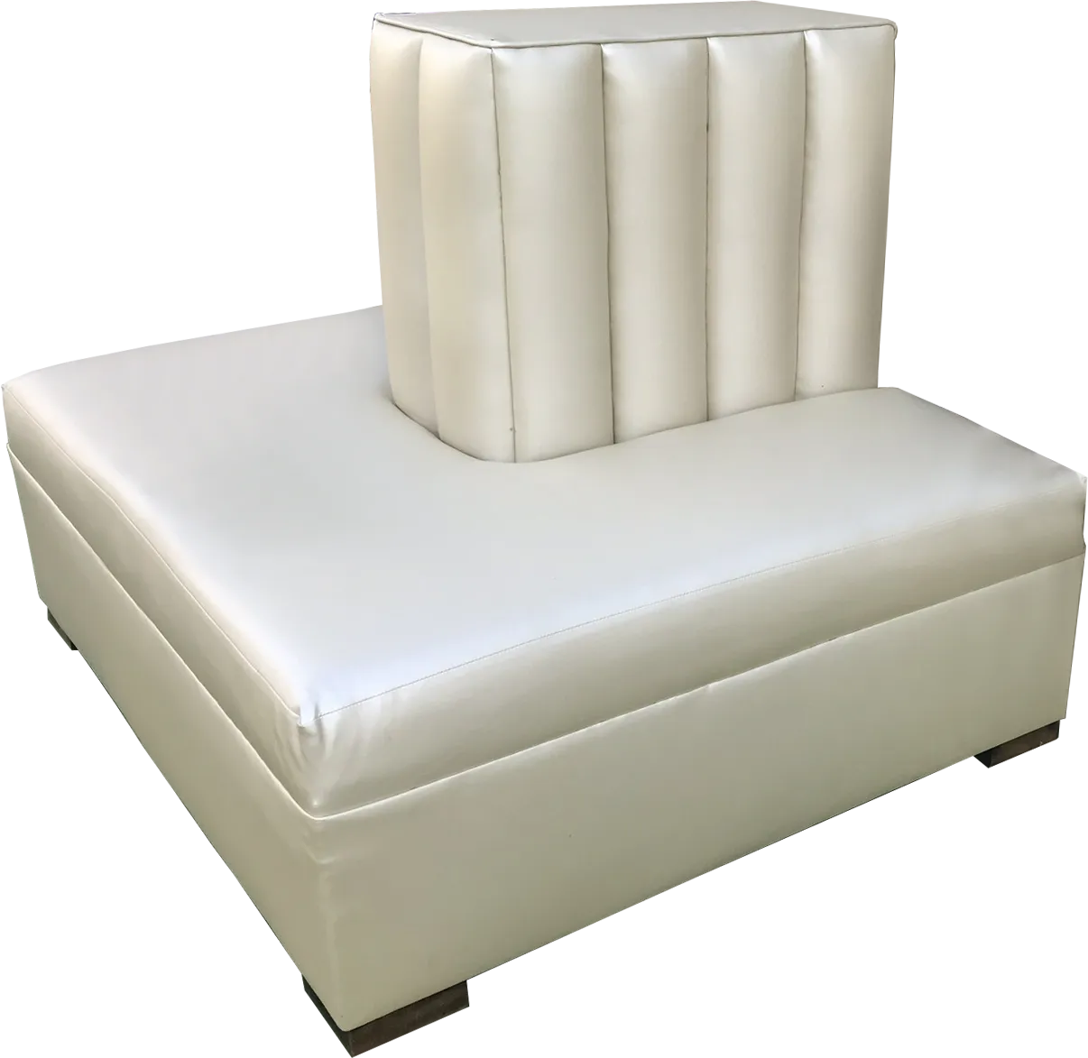 Pearl Leather Channel Ottoman