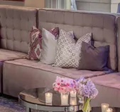 Pewter Velvet Box Tuft Banquette - 4'