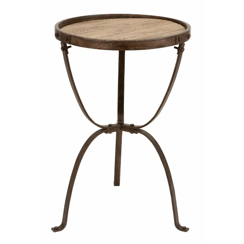 Round Rough Hewn End Table