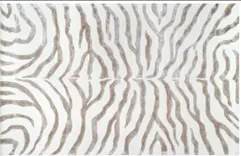 Silver and Creme Zebra Wool Rug
