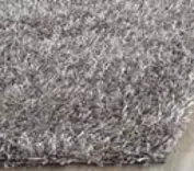 Silver Shag Square Rug