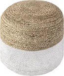 Sisal and White Capsule Pouf