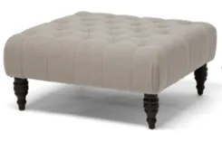 Square Linen Tufted Ottoman