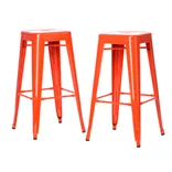 Tangerine Metal Bar Stool - 29"