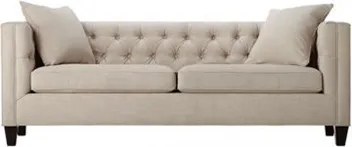 Tufted Linen Club Sofa