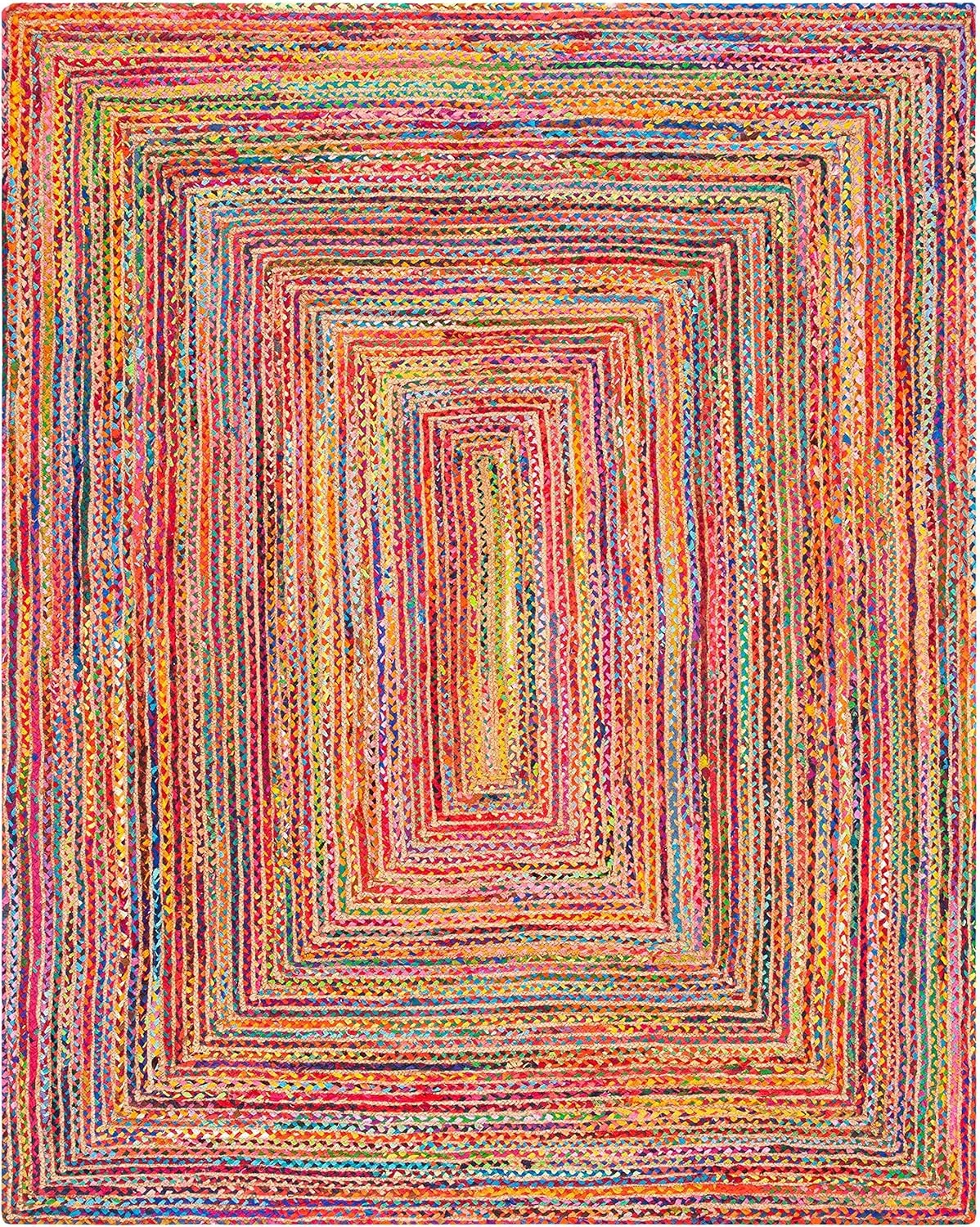 Upcycled Multicolor and Sisal Rug