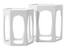 White Hexagon End Table - Set of 2