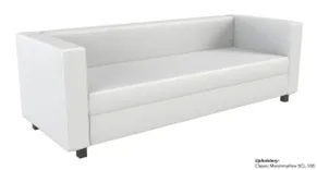 White Leather Club Sofa