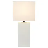 White Modern Leather Table Lamp