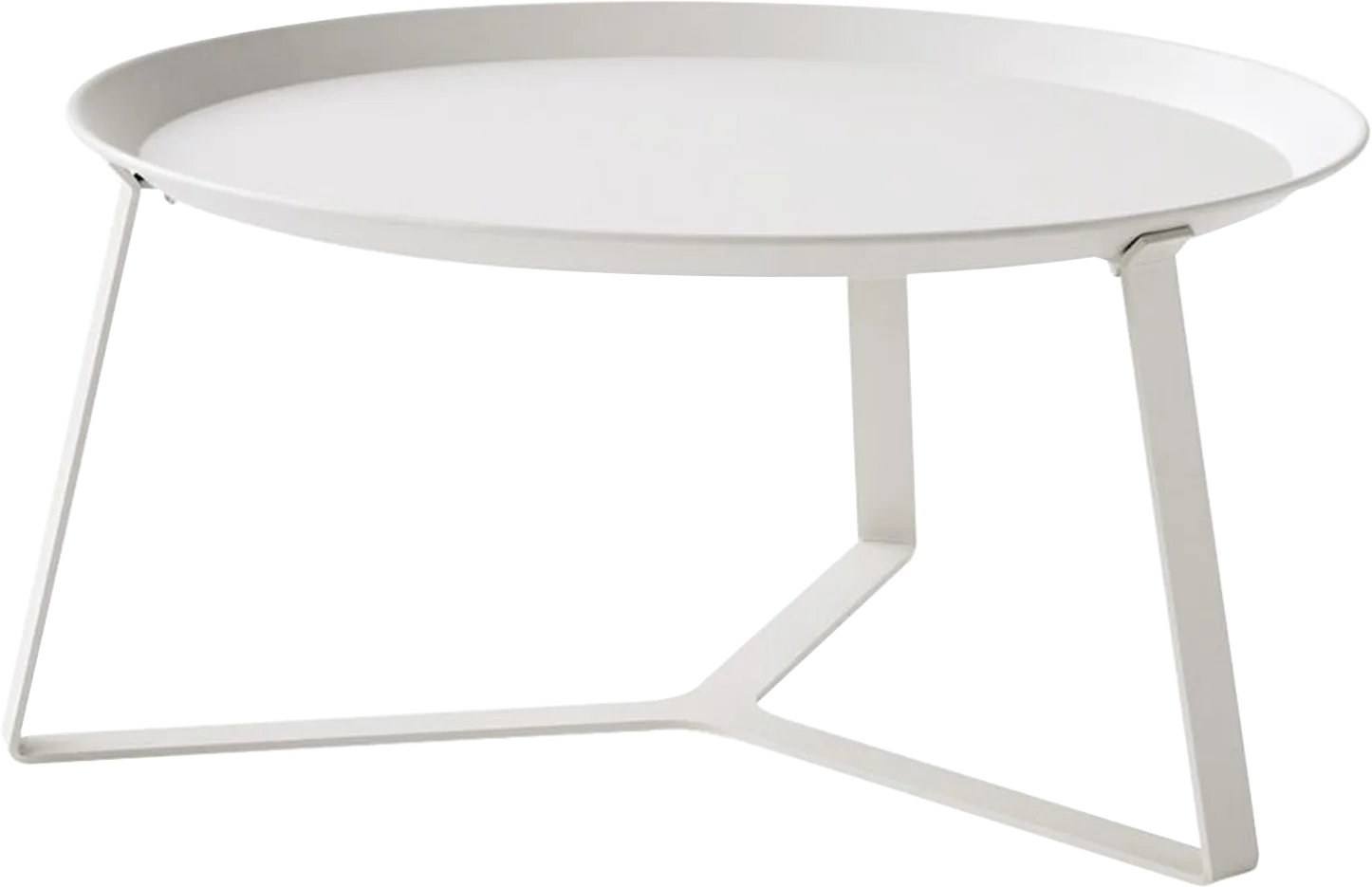 White Pan End Table