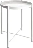 White Round Tray End Table