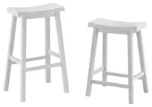 White Saddle Stool - 29"