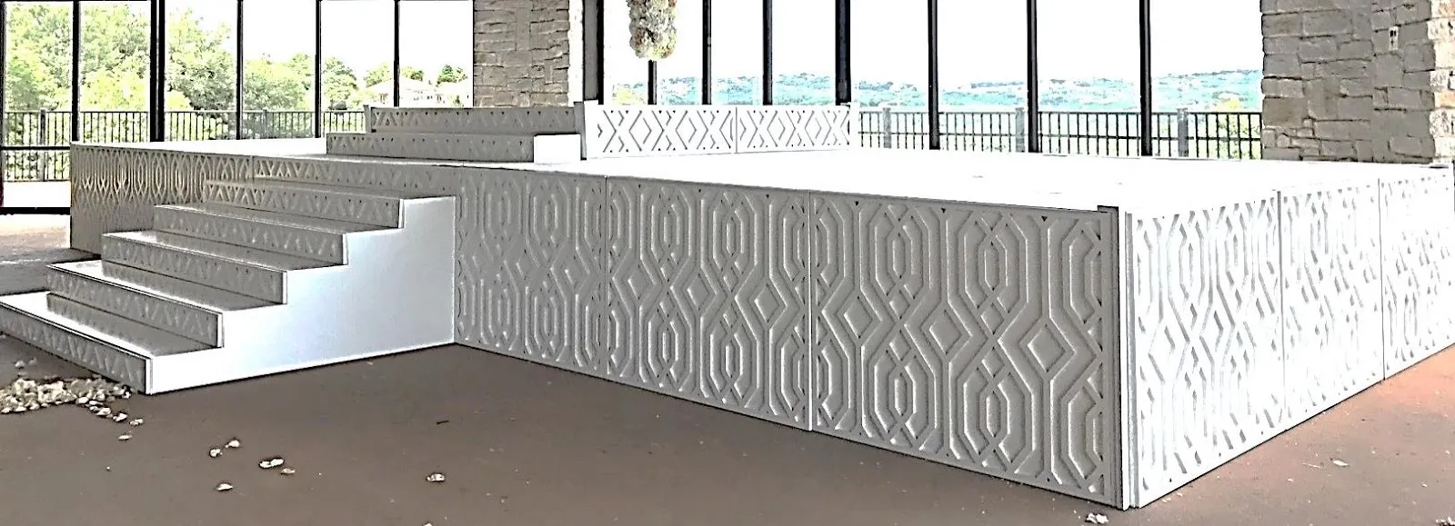 White Wood Cutwork Stage Surround for 3' Stage