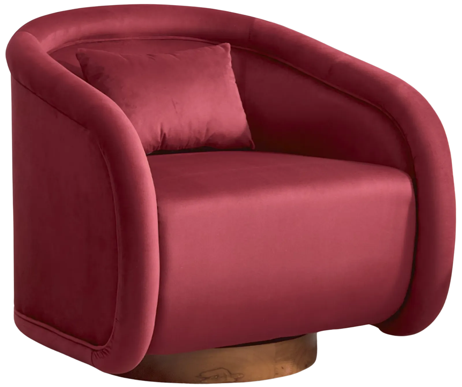 Wine Velvet Barrel Chair